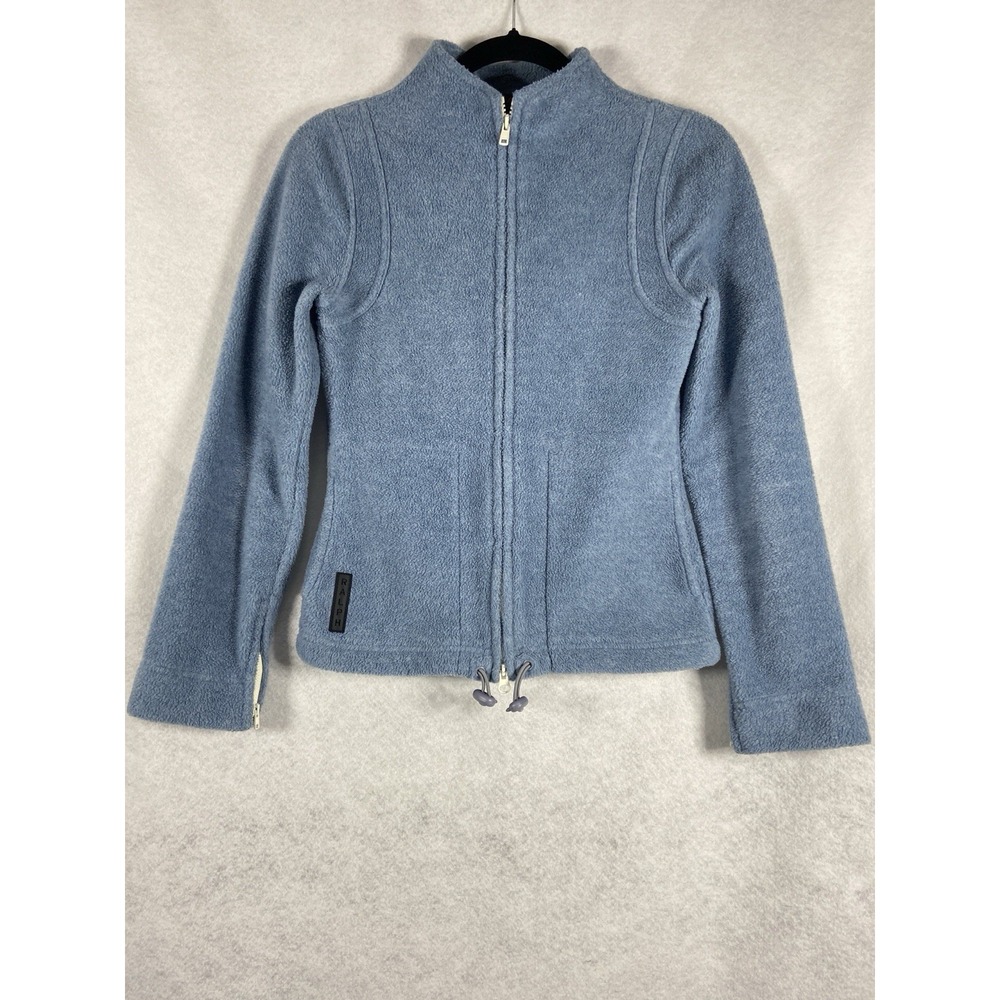 Vintage Ralph Lauren Fleece Jacket Women's Small Blue Full Zip Made In USA